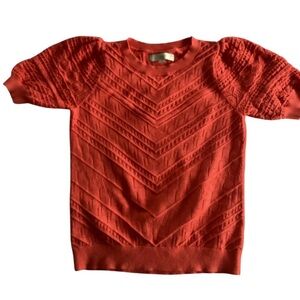 LOFT Vibrant Orange Textured Sweater